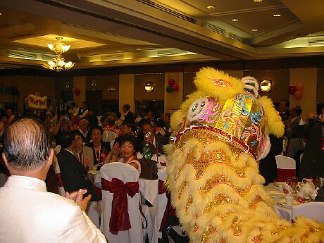 Lion dancing at opening ceremony dinner