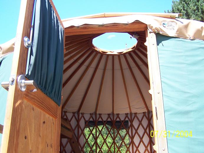 image of inside a yurt